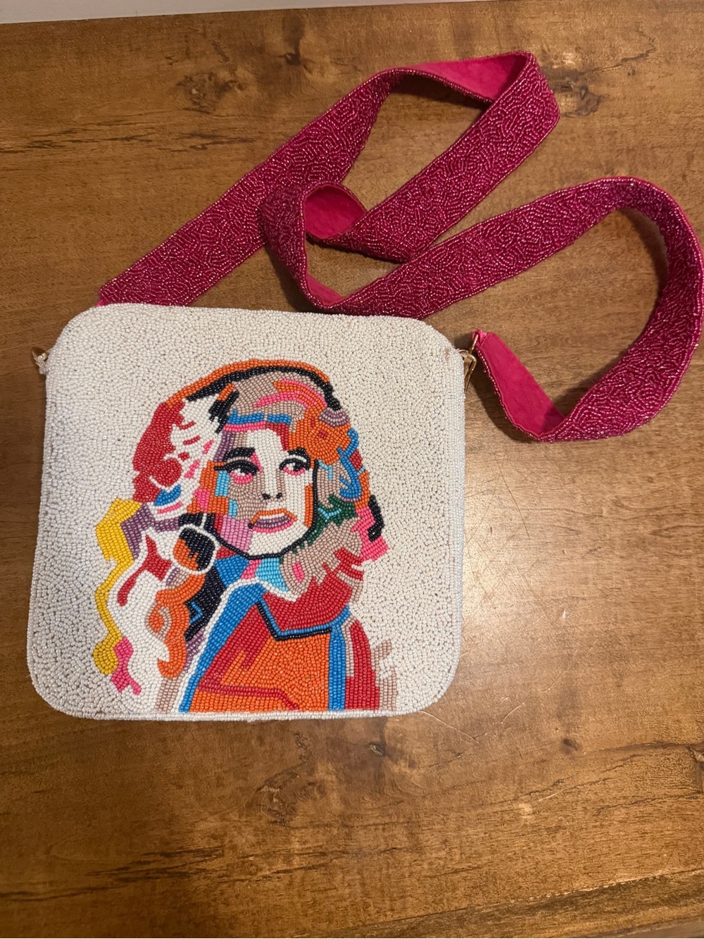 Dolly Parton fully beaded crossbody